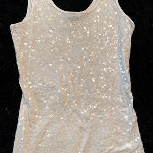 Women’s white sequin tank top